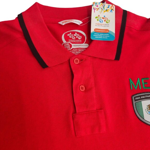 Toronto 2015 Pan Am Games Mens Red Polo Shirt 2XL - Picture 3 of 15